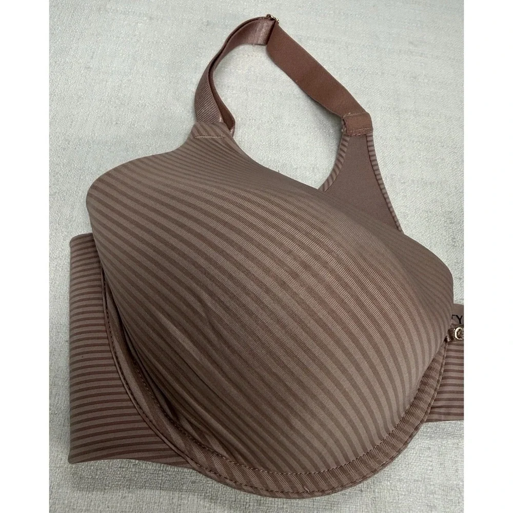 Vanity Fair 40C Bra Taupe Striped Soft Stretchy No Padding Underwire - Picture 3 of 6